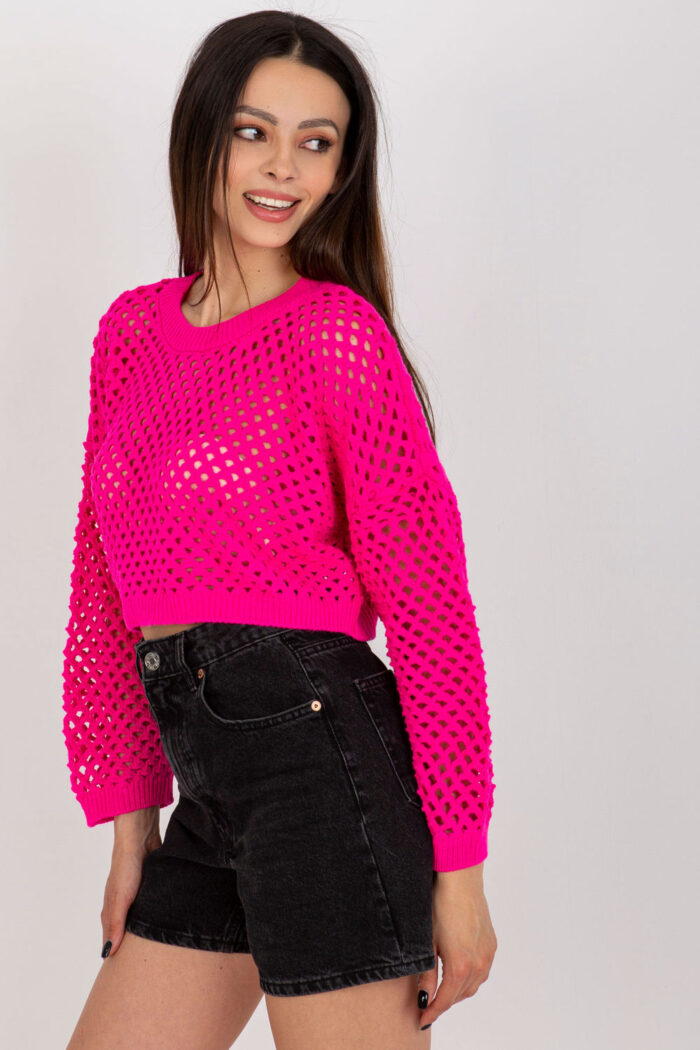 Sweter Damski Model BA-SW-9008.35P Fluo Pink - Badu -3