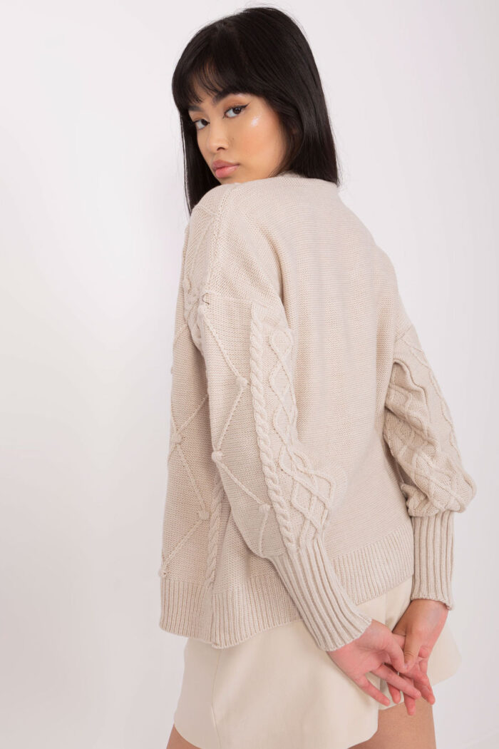 Sweter Damski Model BA-SW-8005.00P Light Beige - Badu -3