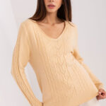 Sweter Damski Model AT-SW-2329.98P Beige - AT -1