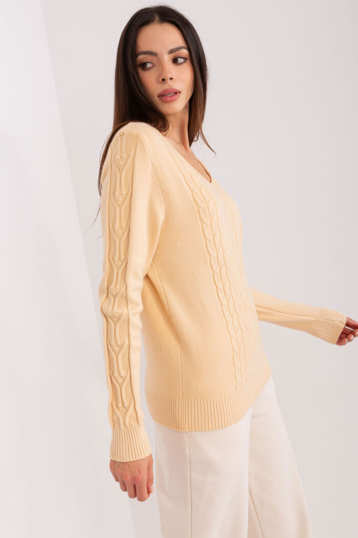 Sweter Damski Model AT-SW-2329.98P Beige - AT -2