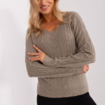 Sweter Damski Model AT-SW-2329.98P Dark Beige - AT -1
