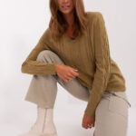 Sweter Damski Model AT-SW-2329.98P Oliwka - AT -1