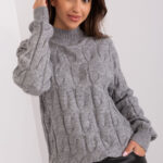 Sweter Damski Model AT-SW-2235.00P Dark Grey - AT -1