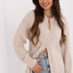 Sweter Damski Model AT-SW-23525.21 Beige - AT -1