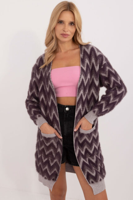 Sweter Kardigan Model AT-SW-2340-A.00 Dark Violet - AT -1