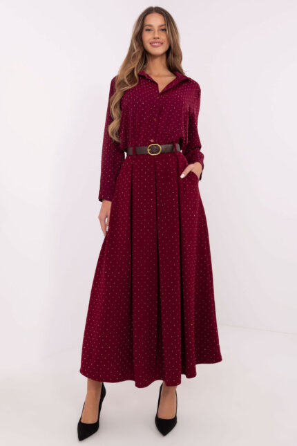 Spódnica Model DHJ-SD-19720-1.32 Bordo - Italy Moda -1
