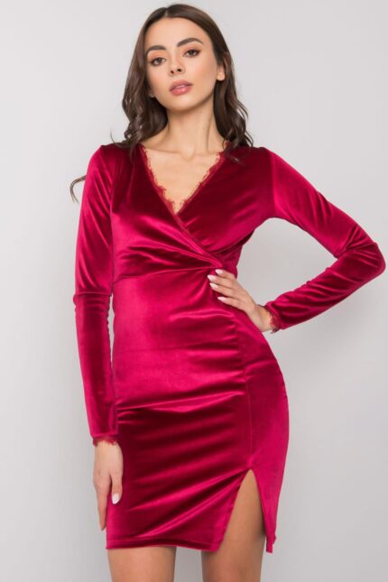 Sukienka Model RV-SK-7343.29X Bordo - Rue Paris -1