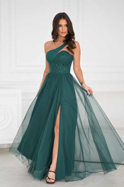 Sukienka Model 323-13 Bottle Green - Bicotone -1