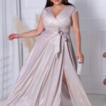 Sukienka Model Amanda Lux 02024. Lila/ Szampan - With You -1