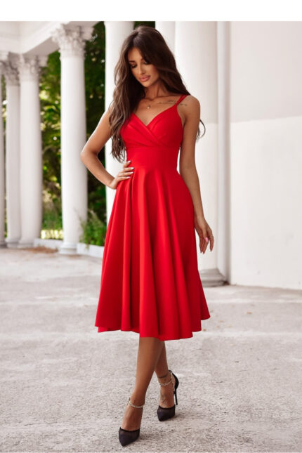 Sukienka Model Tifani 7/8 001140. Red - With You -1