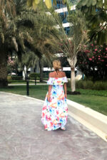 194-5 Długa letnia sukienka hiszpanka z paskiem w kwiatowy wzór ?-9