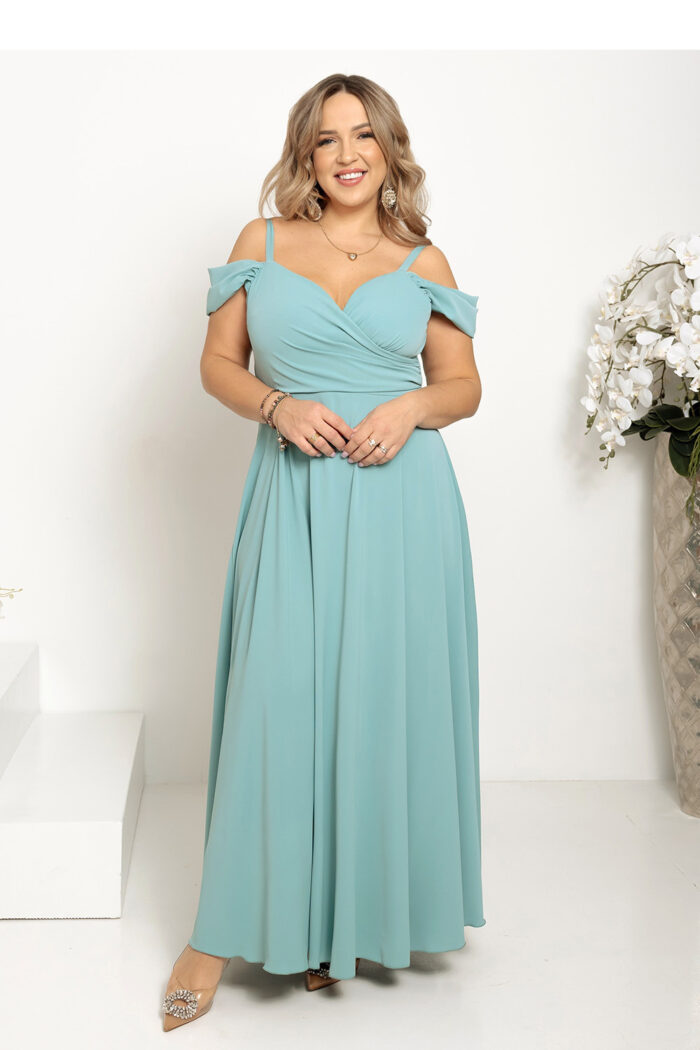 Sukienka Model Walentina Gładka 0011171. Szałwia - With You -2