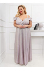 Sukienka Model Walentina Lux 001117. Multi Szampan Gold/Pink - With You -1