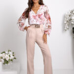 Spodnie Komplet Model Milano 01801. Flowers/Beige - With You -1