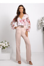 Spodnie Komplet Model Milano 01801. Flowers/Beige - With You -1