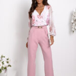 Spodnie Komplet Model Milano 01801. Dirty Pink/Flowers - With You -1