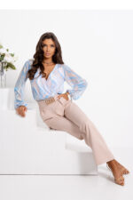 Spodnie Komplet Model Milano 01801. Beige/Błękit - With You -2
