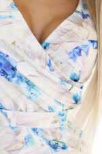 479-8 NINA sukienka z kopertowym dekoltem, rękawkiem i paskiem - BŁĘKITNE KWIATY-5