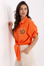 Koszula Damska Model DHJ-KS-8595-1.66 Orange - Italy Moda -2