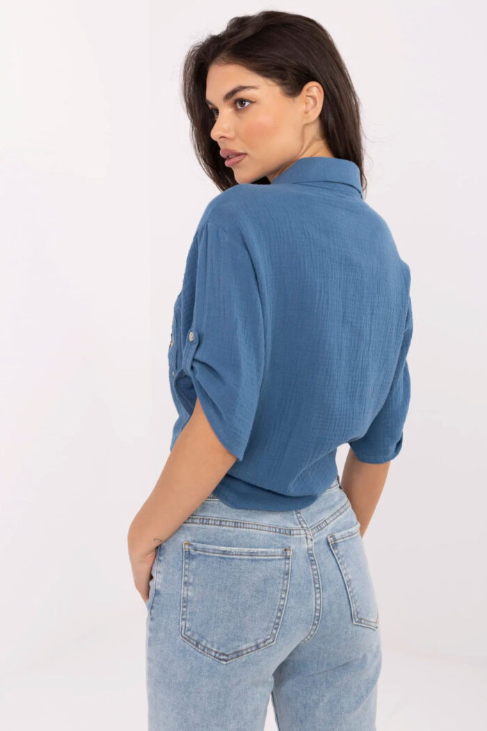 Koszula Damska Model DHJ-KS-8595-1.66 Dark Blue - Italy Moda -3