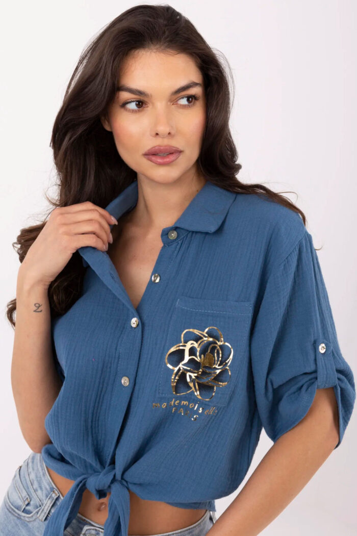 Koszula Damska Model DHJ-KS-8595-1.66 Dark Blue - Italy Moda -4