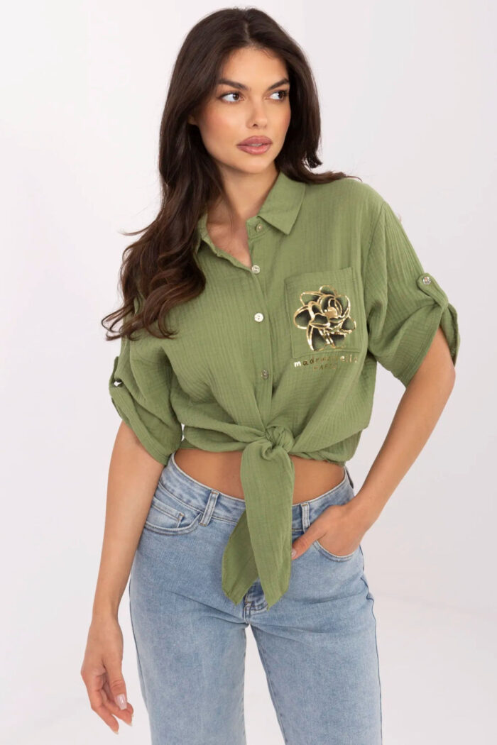 Koszula Damska Model DHJ-KS-8595-1.66 Khaki - Italy Moda -1