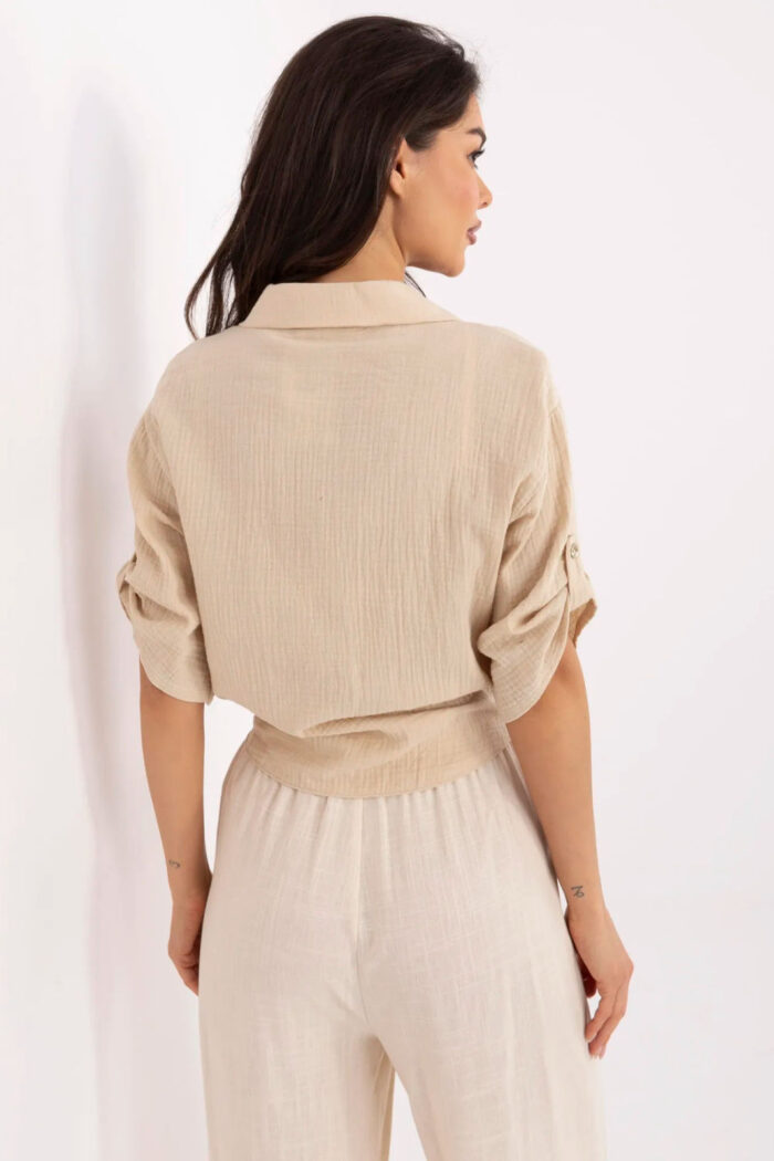 Koszula Damska Model DHJ-KS-8595-1.66 Beige - Italy Moda -3