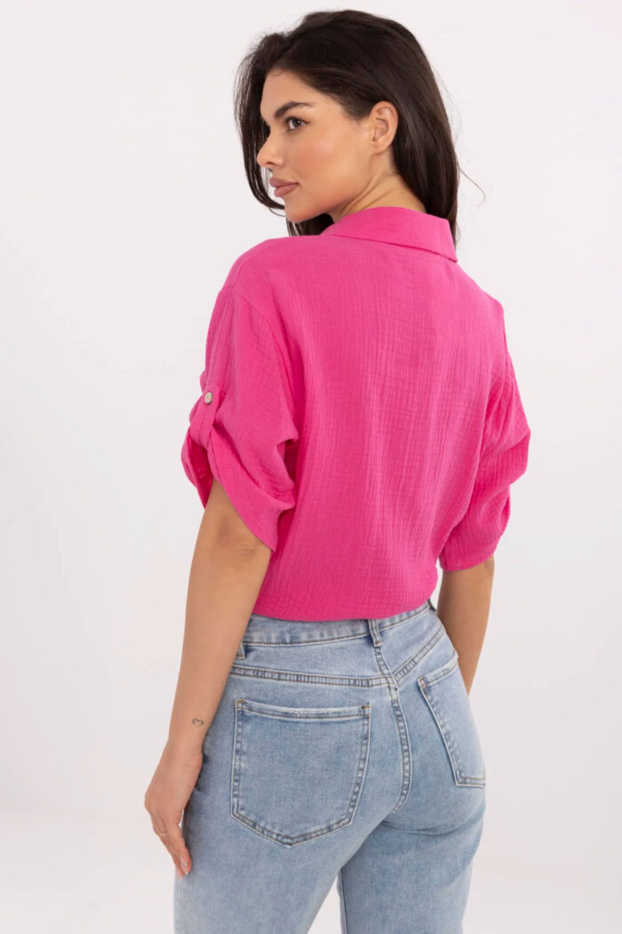 Koszula Damska Model DHJ-KS-8595-1.66 Fuksja - Italy Moda -3