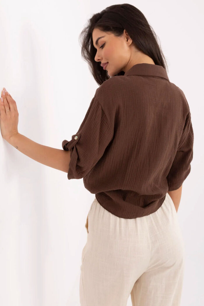 Koszula Damska Model DHJ-KS-8595-1.66 Brown - Italy Moda -3