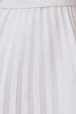 311-20 LILA Plisowana sukienka z krótkim rękawkiem i paskiem - SZARA-7