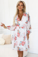 388-3 FRANCES szyfonowa kopertowa sukienka z długim rękawkiem - MALWY-5