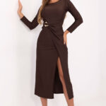 Sukienka Model IT-SK-21609.83 Dark Brown - Italy Moda -1