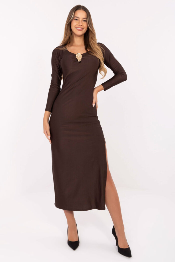 Sukienka Model IT-SK-21619.97 Dark Brown - Italy Moda -1