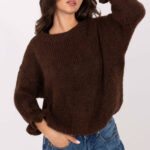 Sweter Damski Model MI-SW-2912.10X Dark Brown - Italy Moda -1