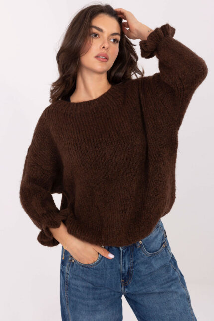 Sweter Damski Model MI-SW-2912.10X Dark Brown - Italy Moda -1