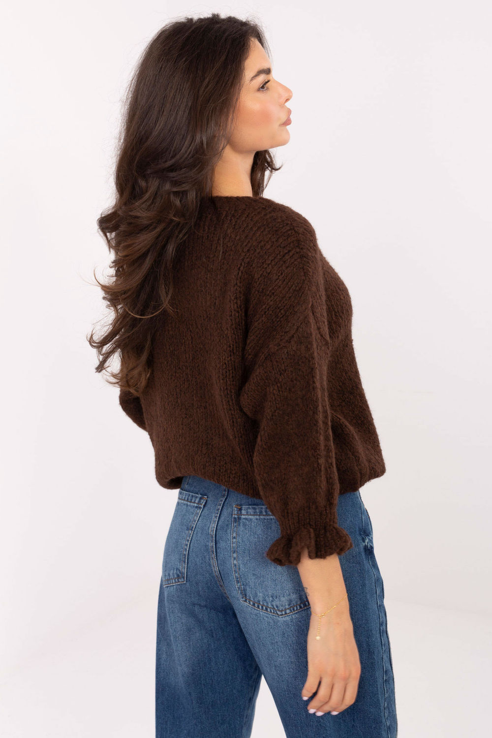 Sweter Damski Model MI-SW-2912.10X Dark Brown - Italy Moda -3 Sweter Damski Model MI-SW-2912.10X Dark Brown - Italy Moda -3