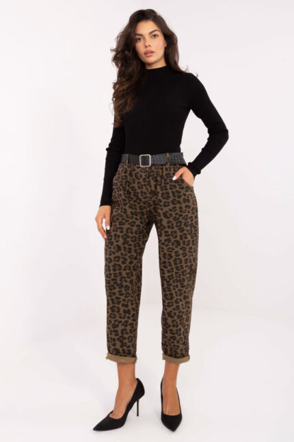 Spodnie Damskie Model IT-SP-242975-1.80 Khaki - Italy Moda -1