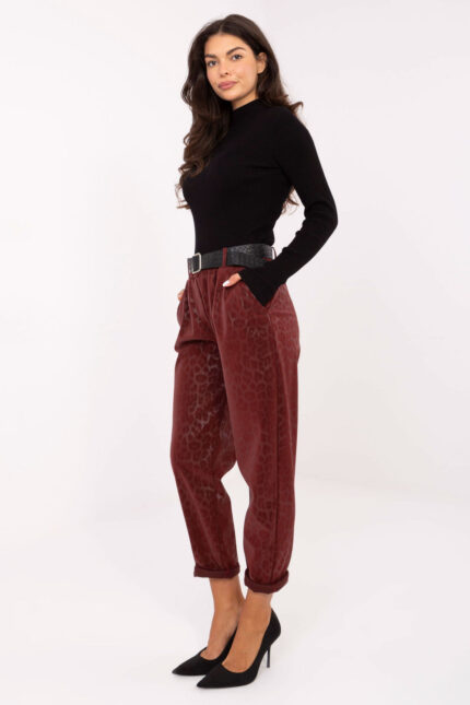Spodnie Damskie Model IT-SP-242976.29P Bordo - Italy Moda -2