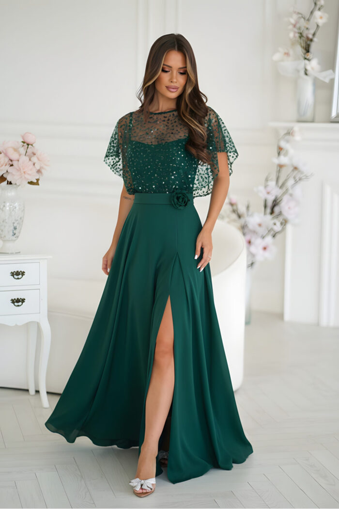 Sukienka Model 333-13 Bottle Green - Bicotone -1