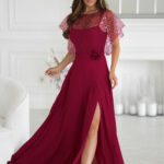 Sukienka Model 333-10 Bordo - Bicotone -1