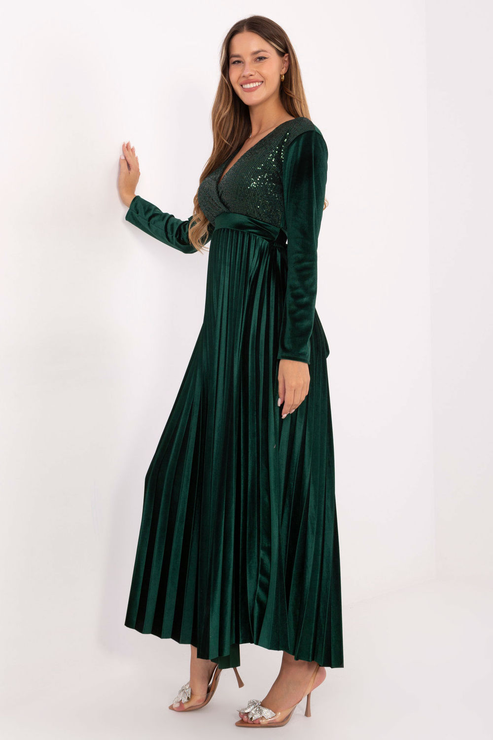 Sukienka Model IT-SK-16919.04P Dark Green - Italy Moda -2 Sukienka Model IT-SK-16919.04P Dark Green - Italy Moda -2