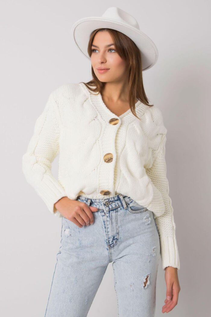 Sweter Damski Model LC-SW-A1.28X Ecru - Rue Paris -1