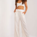 Spodnie Damskie Model DHJ-SP-A7327TRT2.32 Ecru - Italy Moda -1