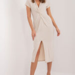 Sukienka Model DHJ-SK-17302K.93 Light Beige - Italy Moda -1
