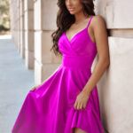 Sukienka Model Tifani 7/8 001140. Magenta - With You -1