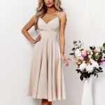 Sukienka Model Tifani 7/8 001140. Beige - With You -1