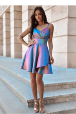 Sukienka Model Żakard 11400. Multi Chaber/Pink - With You -2