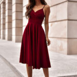 Sukienka Model Tifani 001140. 7/8 Bordo - With You -1