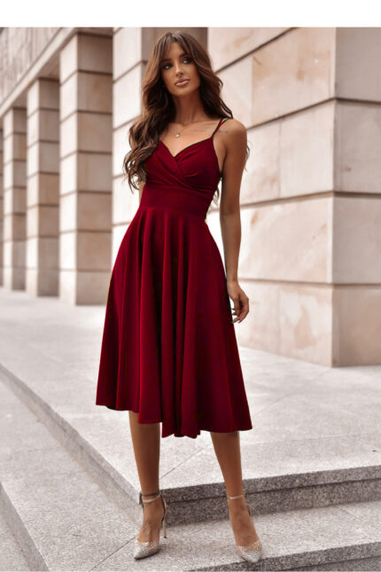 Sukienka Model Tifani 001140. 7/8 Bordo - With You -1