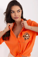 Koszula Damska Model DHJ-KS-8595-1.66 Orange - Italy Moda -4